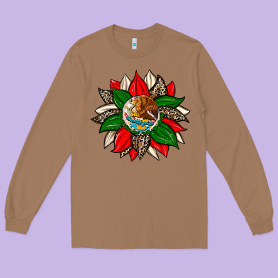 Mexican Flag Sunflower Long Sleeve Tee Designed By Zillion Design Studio