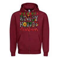Burgundy have yourself a rowdy howdy christmas Zipper Hoodie - FaDigitalArtStudio