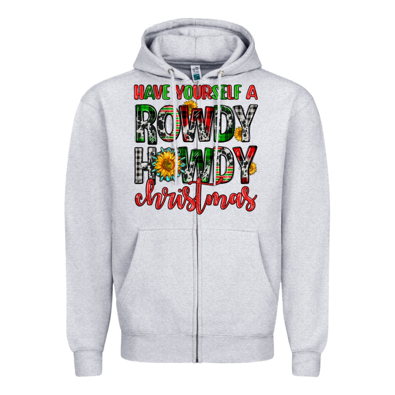 Have Yourself A Rowdy Howdy Christmas Zipper Hoodie by FaDigitalArtStudio | Teevron