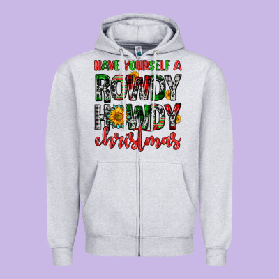Have Yourself A Rowdy Howdy Christmas Zipper Hoodie Designed By Fadigitalartstudio
