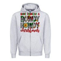 Heather Grey have yourself a rowdy howdy christmas Zipper Hoodie - FaDigitalArtStudio
