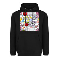 Black music class seamless pattern Heavyweight Hoodie - BundleAndBundleShop