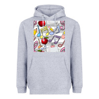 Heather Grey music class seamless pattern Heavyweight Hoodie - BundleAndBundleShop