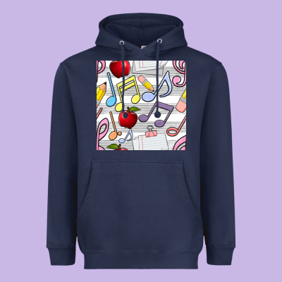Music Class Seamless Pattern Heavyweight Hoodie Designed By Bundleandbundleshop