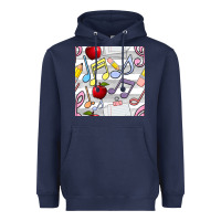 Navy music class seamless pattern Heavyweight Hoodie - BundleAndBundleShop