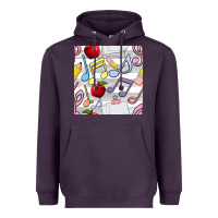 Plum music class seamless pattern Heavyweight Hoodie - BundleAndBundleShop