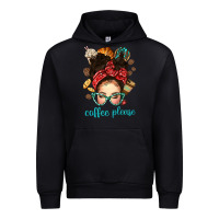 Black coffee please messy bun with coffee bean bbs Urban Hoodie - BundleAndBundleShop