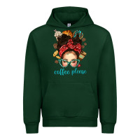 Forest Green coffee please messy bun with coffee bean bbs Urban Hoodie - BundleAndBundleShop