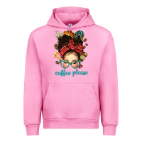 Fuchsia Pink coffee please messy bun with coffee bean bbs Urban Hoodie - BundleAndBundleShop