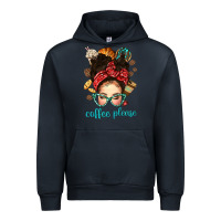 Navy coffee please messy bun with coffee bean bbs Urban Hoodie - BundleAndBundleShop