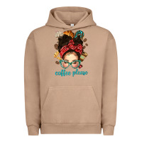 Pigment Burro coffee please messy bun with coffee bean bbs Urban Hoodie - BundleAndBundleShop