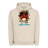 Pigment French Oak coffee please messy bun with coffee bean bbs Urban Hoodie - BundleAndBundleShop