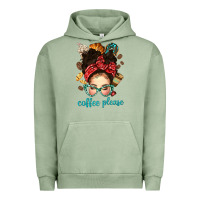 Pigment Oil Green coffee please messy bun with coffee bean bbs Urban Hoodie - BundleAndBundleShop