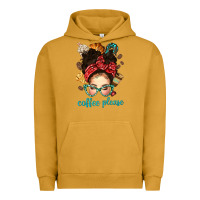 Pigment Peanut Butter coffee please messy bun with coffee bean bbs Urban Hoodie - BundleAndBundleShop