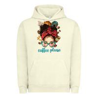 Pigment Pistachio coffee please messy bun with coffee bean bbs Urban Hoodie - BundleAndBundleShop
