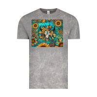 Cloud Rock bull skull sunflowers Vintage Tee - RanaPortraitStore
