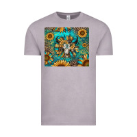 Vintage Zinc bull skull sunflowers Vintage Tee - RanaPortraitStore