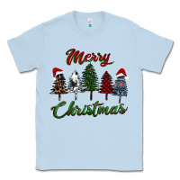 Dusty Blue merry christmas trees Classic Tee - RanaPortraitStore