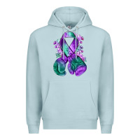 Purple And Green Anal Cancer With Boxing Gloves Na Premium Hoodie | Teevron