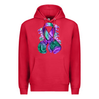 Cardinal purple and green anal cancer with boxing gloves na Premium Hoodie - NancyCooperArtShop