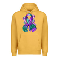 Mustard purple and green anal cancer with boxing gloves na Premium Hoodie - NancyCooperArtShop