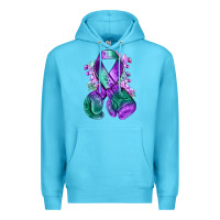 Ocean Blue purple and green anal cancer with boxing gloves na Premium Hoodie - NancyCooperArtShop