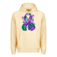 Pina Colada purple and green anal cancer with boxing gloves na Premium Hoodie - NancyCooperArtShop