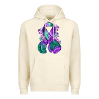 Sandshell purple and green anal cancer with boxing gloves na Premium Hoodie - NancyCooperArtShop