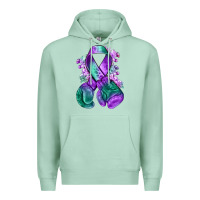 Seafoam purple and green anal cancer with boxing gloves na Premium Hoodie - NancyCooperArtShop
