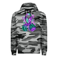 Slate Camo purple and green anal cancer with boxing gloves na Premium Hoodie - NancyCooperArtShop