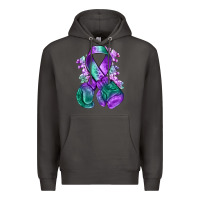 Smoke purple and green anal cancer with boxing gloves na Premium Hoodie - NancyCooperArtShop
