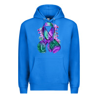 True Royal purple and green anal cancer with boxing gloves na Premium Hoodie - NancyCooperArtShop
