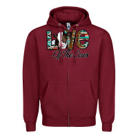 Burgundy love of the cows Zipper Hoodie - CowhideDigitalArt