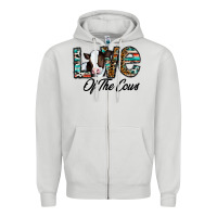 Dove Grey love of the cows Zipper Hoodie - CowhideDigitalArt