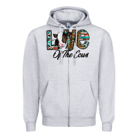 Heather Grey love of the cows Zipper Hoodie - CowhideDigitalArt