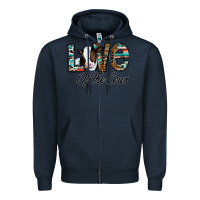 Navy love of the cows Zipper Hoodie - CowhideDigitalArt