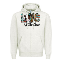 Oatmeal Heather love of the cows Zipper Hoodie - CowhideDigitalArt