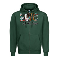 Sports Green love of the cows Zipper Hoodie - CowhideDigitalArt