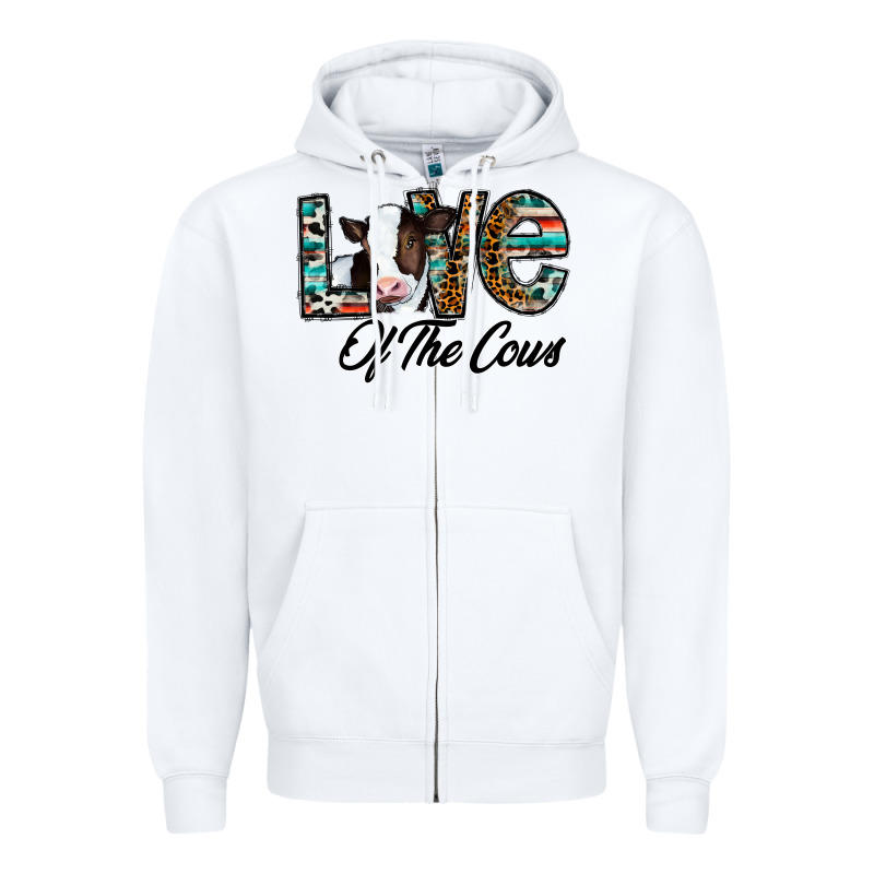 Love Of The Cows Zipper Hoodie by CowhideDigitalArt | Teevron