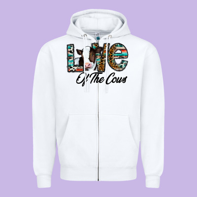 Love Of The Cows Zipper Hoodie Designed By Cowhidedigitalart