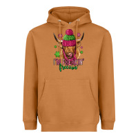 Meerkat i'm freakin freezin pink christmas long haired cow Heavyweight Hoodie - Jasminsmagicworld