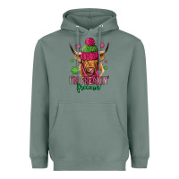 Sage i'm freakin freezin pink christmas long haired cow Heavyweight Hoodie - Jasminsmagicworld
