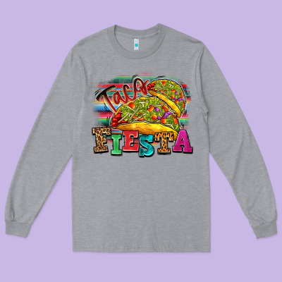 Taco Fiesta Long Sleeve Tee Designed By Texasbilliewilder