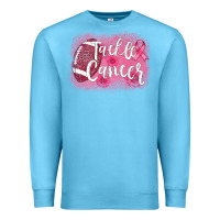 Ocean Blue tackle cancer football leopard Premium Sweatshirt - AdoDesignShop