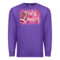 Purple tackle cancer football leopard Premium Sweatshirt - AdoDesignShop