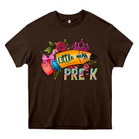 Chocolate Brown little miss prek Heavy Core Tee - CowhideDigitalArt