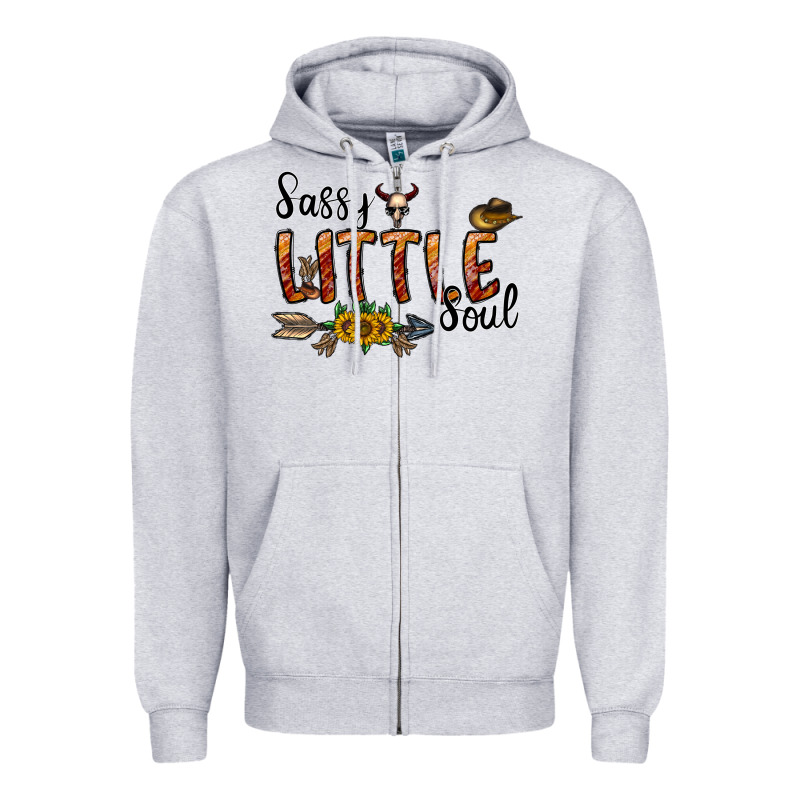 Sassy Little Soul Zipper Hoodie by CowhideDigitalArt | Teevron