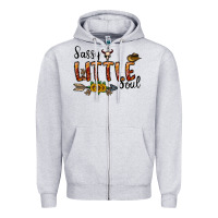 Heather Grey sassy little soul Zipper Hoodie - CowhideDigitalArt