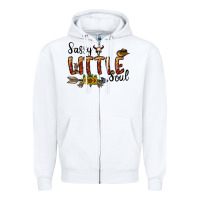 White sassy little soul Zipper Hoodie - CowhideDigitalArt