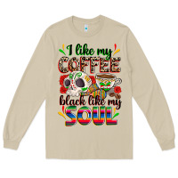 Mushroom i like my coffee black like my soul Long Sleeve Tee - Zillion Design Studio